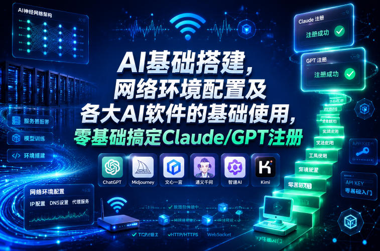 AI基础搭建,网络环境配置及各大AI软件的基础使用,零基础搞定Claude/GPT注册 AI基础搭建,网络环境配置及各大AI软件的基础使用,零基础搞定Claude/GPT注册