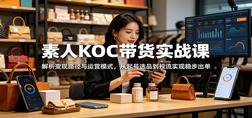 素人KOC带货实战课:解析变现路径与运营模式,从起号选品到投流实现稳步出单 素人KOC带货实战课:解析变现路径与运营模式,从起号选品到投流实现稳步出单