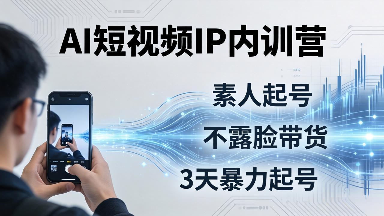 (19208期)2026AI短视频IP内训营-更新:从素人起号到不露脸带货,3天暴力起号全流程拆解 (19208期)2026AI短视频IP内训营-更新:从素人起号到不露脸带货,3天暴力起号全流程拆解