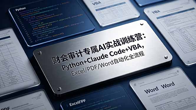 (19268期)财会审计专属 AI实战训练营:Python+Claude Code+VBA,Excel/PDF/Word自动化全流程 (19268期)财会审计专属 AI实战训练营:Python+Claude Code+VBA,Excel/PDF/Word自动化全流程