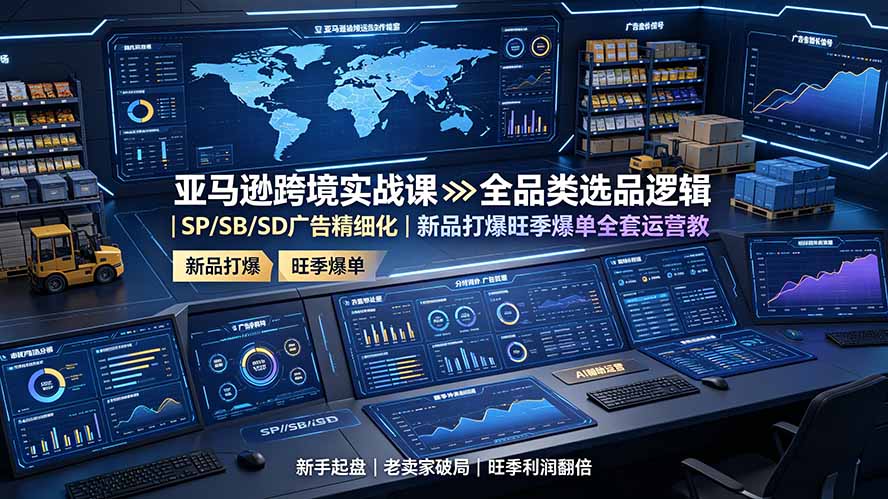 (19352期)亚马逊跨境实战课:全品类选品逻辑|SP/SB/SD广告精细化|新品打爆旺季爆单全套运营教程 (19352期)亚马逊跨境实战课:全品类选品逻辑|SP/SB/SD广告精细化|新品打爆旺季爆单全套运营教程