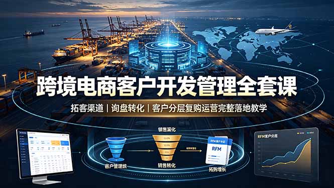 (19274期)跨境电商客户开发管理全套课·拓客渠道|询盘转化|客户分层复购运营完整落地教学 (19274期)跨境电商客户开发管理全套课·拓客渠道|询盘转化|客户分层复购运营完整落地教学