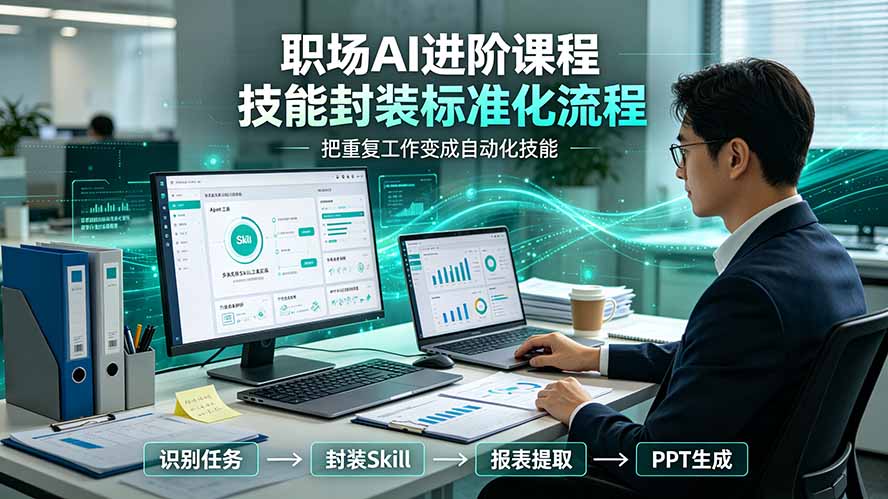(19369期)职场AI进阶课程;多类实用Skill工具实操,专属技能封装标准化流程,报表行业报告一键提取核心内容 (19369期)职场AI进阶课程;多类实用Skill工具实操,专属技能封装标准化流程,报表行业报告一键提取核心内容