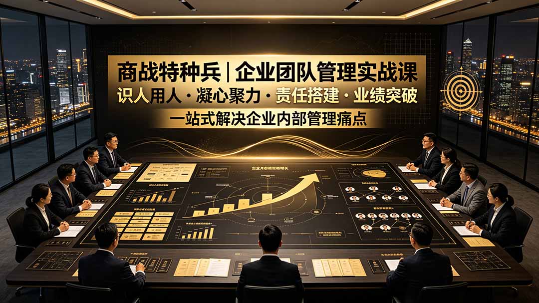 (19534期)商战特种兵|企业团队管理实战课:识人用人|凝心聚力|责任搭建|业绩突破,一站式解决企业内部管理痛点 (19534期)商战特种兵|企业团队管理实战课:识人用人|凝心聚力|责任搭建|业绩突破,一站式解决企业内部管理痛点
