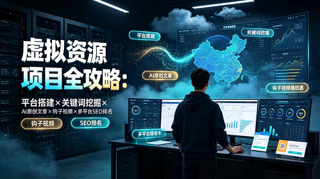 (19322期)虚拟资源项目全攻略:平台搭建×关键词挖掘×AI原创文章×钩子视频×多平台SEO排名 (19322期)虚拟资源项目全攻略:平台搭建×关键词挖掘×AI原创文章×钩子视频×多平台SEO排名