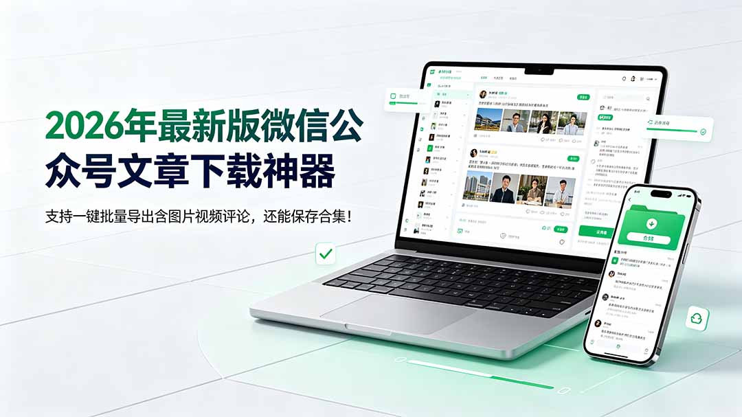 (19486期)2026年最新版微信公众号文章下载神器,支持一键批量导出含图片视频评论,还能保存合集! (19486期)2026年最新版微信公众号文章下载神器,支持一键批量导出含图片视频评论,还能保存合集!