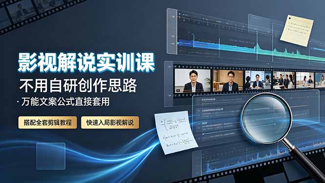 (19183期)影视解说实训课:不用自研创作思路,万能文案公式直接套用,搭配全套剪辑教程,快速入局影视解说 (19183期)影视解说实训课:不用自研创作思路,万能文案公式直接套用,搭配全套剪辑教程,快速入局影视解说
