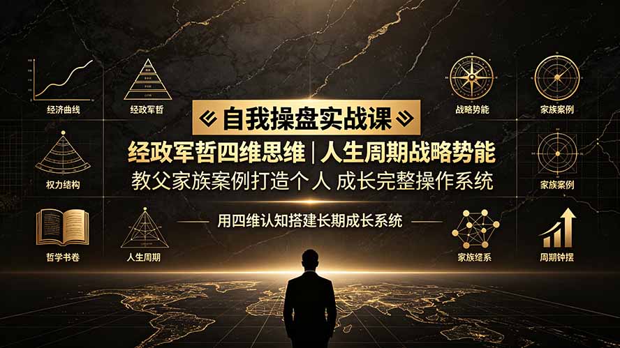 (19398期)自我操盘实战课:经政军哲四维思维|人生周期战略势能|教父家族案例打造个人成长完整操作系统 (19398期)自我操盘实战课:经政军哲四维思维|人生周期战略势能|教父家族案例打造个人成长完整操作系统