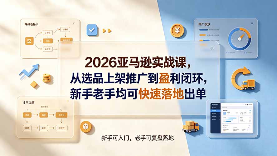 (19467期)2026亚马逊实战课,从选品上架推广到盈利闭环,新手老手均可快速落地出单 (19467期)2026亚马逊实战课,从选品上架推广到盈利闭环,新手老手均可快速落地出单