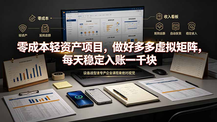 (19522期)零成本轻资产项目,做好多多虚拟矩阵,每天稳定入账一千块 (19522期)零成本轻资产项目,做好多多虚拟矩阵,每天稳定入账一千块