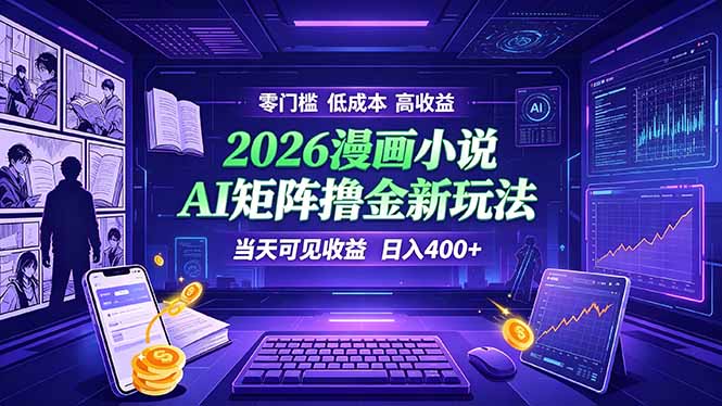 (19219期)爆款小说漫画大阅读 ai矩阵操作 当天可见收益 日入400+ 零门槛 高收益 (19219期)爆款小说漫画大阅读 ai矩阵操作 当天可见收益 日入400+ 零门槛 高收益