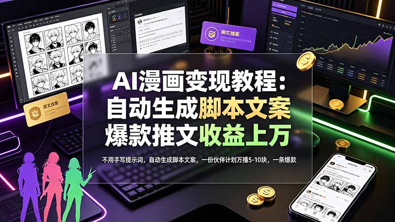 (19170期)AI漫画变现教程:不用手写提示词,自动生成脚本文案,一份伙伴计划万播5-10块,一条爆款推文收益上万 (19170期)AI漫画变现教程:不用手写提示词,自动生成脚本文案,一份伙伴计划万播5-10块,一条爆款推文收益上万