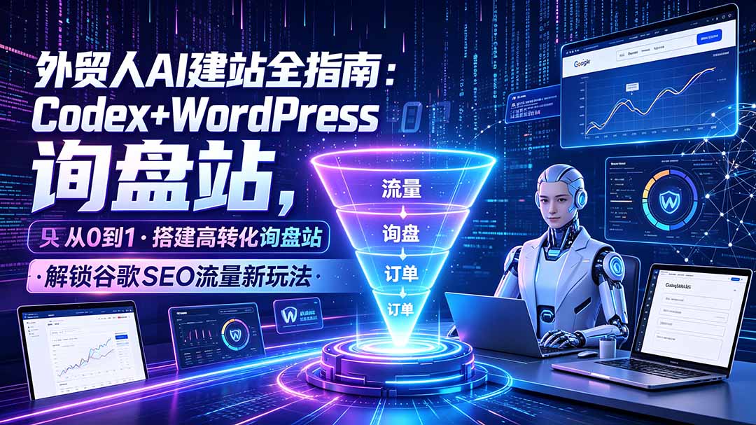 (19439期)外贸人AI建站全指南:Codex+WordPress从0到1·搭建高转化询盘站·解锁谷歌SEO流量新玩法 (19439期)外贸人AI建站全指南:Codex+WordPress从0到1·搭建高转化询盘站·解锁谷歌SEO流量新玩法