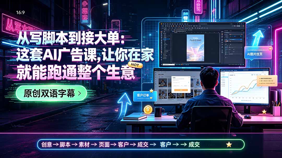 (19318期)从写脚本到接大单:这套AI广告课,让你在家就能跑通整个生意【原创双语字幕】 (19318期)从写脚本到接大单:这套AI广告课,让你在家就能跑通整个生意【原创双语字幕】