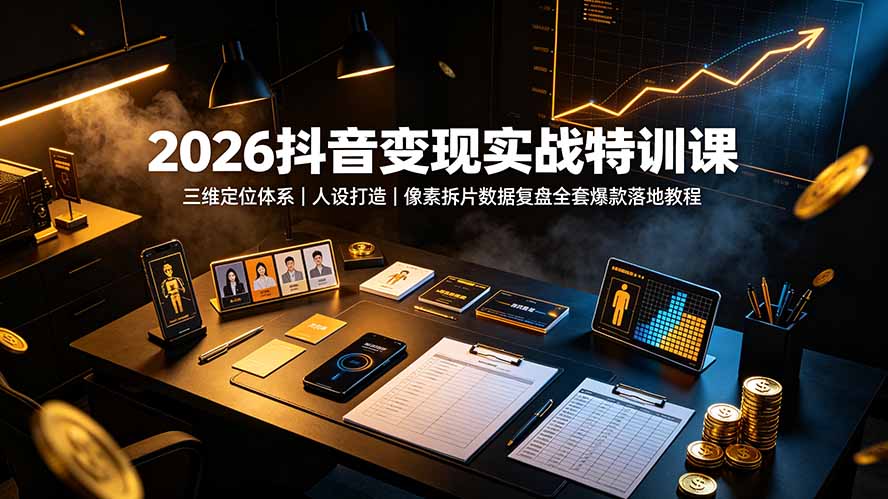 (19419期)2026抖音变现实战特训课:三维定位体系|人设打造|像素拆片数据复盘全套爆款落地教程 (19419期)2026抖音变现实战特训课:三维定位体系|人设打造|像素拆片数据复盘全套爆款落地教程