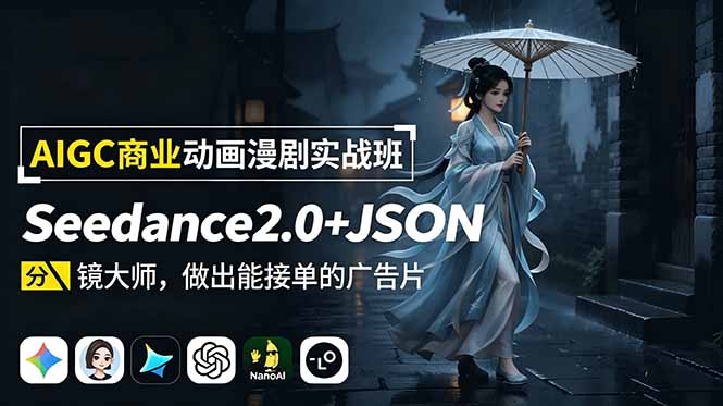 (19350期)AIGC商业动画漫剧实战班-更新:Seedance2.0+JSON分镜大师,做出能接单的广告片 (19350期)AIGC商业动画漫剧实战班-更新:Seedance2.0+JSON分镜大师,做出能接单的广告片