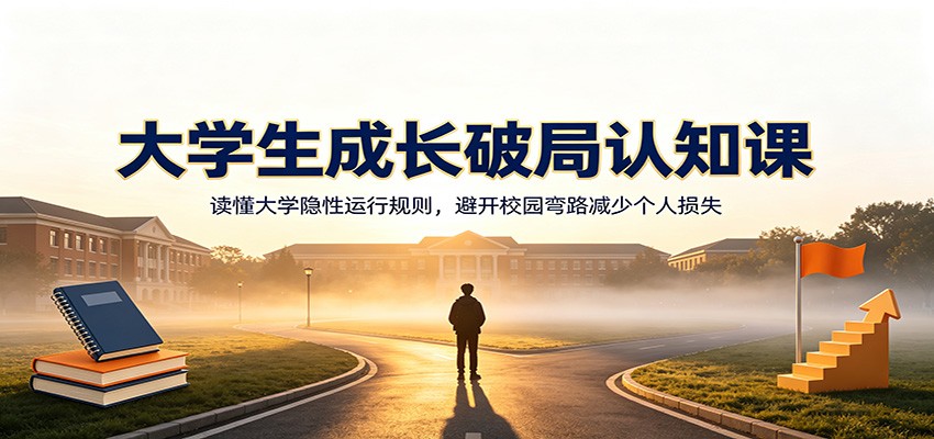 大学生成长破局认知课:读懂大学隐性运行规则,避开校园弯路减少个人损失 大学生成长破局认知课:读懂大学隐性运行规则,避开校园弯路减少个人损失