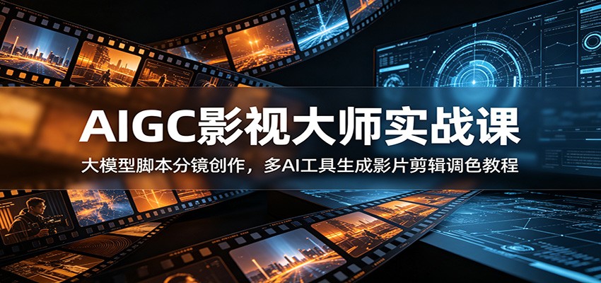 AIGC影视大师实战课:大模型脚本分镜创作,多AI工具生成影片剪辑调色教程 AIGC影视大师实战课:大模型脚本分镜创作,多AI工具生成影片剪辑调色教程