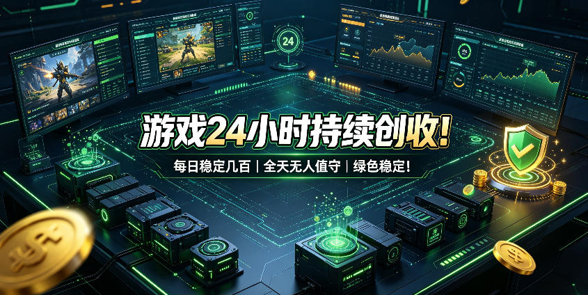 游戏24小时持续创收!每日稳定几百,全天无人值守,绿色稳定!【揭秘】 游戏24小时持续创收!每日稳定几百,全天无人值守,绿色稳定!【揭秘】