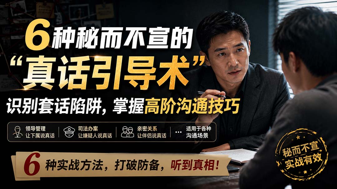 (20113期)付费文章:6种秘而不宣的“真话引导术”识别套话陷阱,掌握高阶沟通技巧 (20113期)付费文章:6种秘而不宣的“真话引导术”识别套话陷阱,掌握高阶沟通技巧