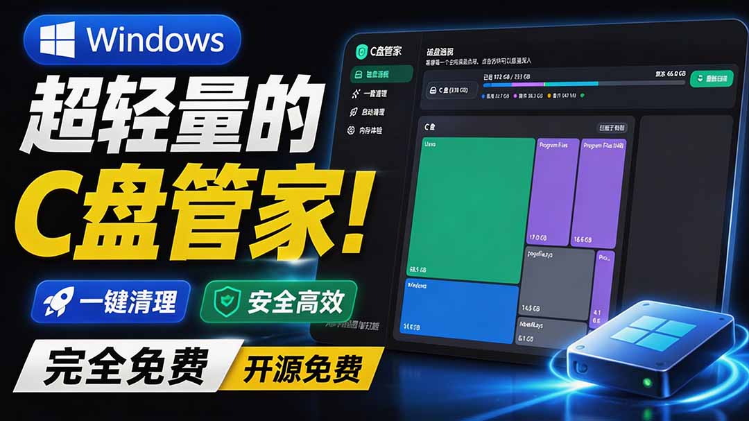 (19750期)Windows 超轻量的C盘管家!超级有特点,支持磁盘分析及清理提醒,2M大小体积,完全免费 C盘管家 (19750期)Windows 超轻量的C盘管家!超级有特点,支持磁盘分析及清理提醒,2M大小体积,完全免费 C盘管家