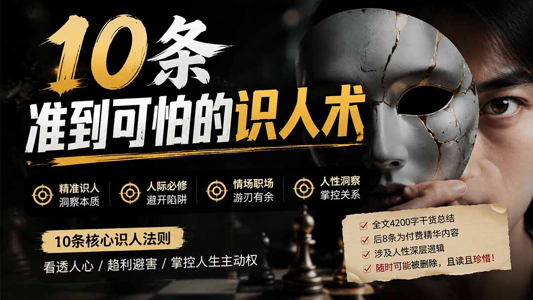 (19751期)付费文章:分享10条准到可怕的识人术术,希望能帮到大家。 (19751期)付费文章:分享10条准到可怕的识人术术,希望能帮到大家。