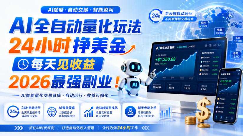 (19899期)AI量化全自动操作挣美金,矩阵可日入1000+,适合普通人的副业! (19899期)AI量化全自动操作挣美金,矩阵可日入1000+,适合普通人的副业!