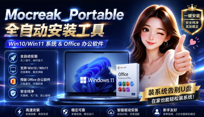 (19970期)Mocreak全自动安装office和win10、win11系统,告别U盘装系统,使用安全可靠 (19970期)Mocreak全自动安装office和win10、win11系统,告别U盘装系统,使用安全可靠