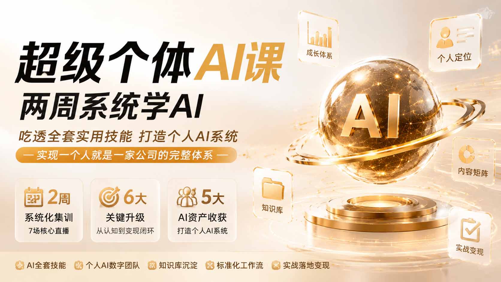 (20034期)超级个体AI课 两周系统学AI;吃透全套实用技能打造个人AI系统,实现一个人就是一家公司的完整体系(更新0823) (20034期)超级个体AI课 两周系统学AI;吃透全套实用技能打造个人AI系统,实现一个人就是一家公司的完整体系(更新0823)