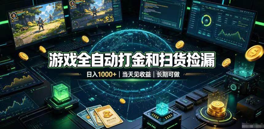 (19647期)游戏全自动打金和扫货捡漏,日入1000+,当天见收益,长期可做! (19647期)游戏全自动打金和扫货捡漏,日入1000+,当天见收益,长期可做!