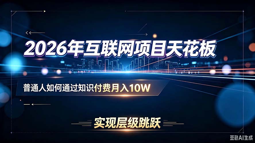 (20150期)2026年互联网项目天花板:普通人如何通过知识付费月入10W,实现层级跳跃 (20150期)2026年互联网项目天花板:普通人如何通过知识付费月入10W,实现层级跳跃