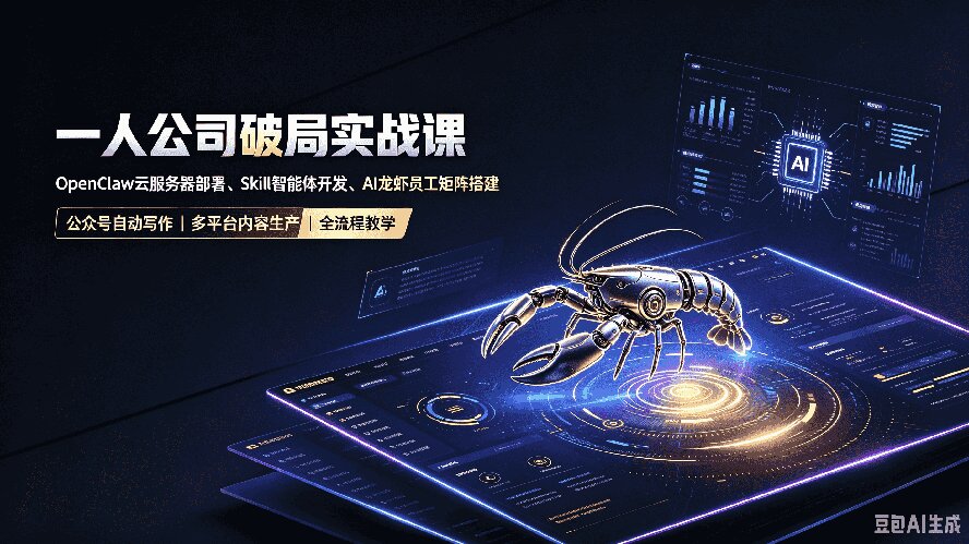 (19995期)一人公司破局实战课|OpenClaw云服务器部署、Skill智能体开发、AI龙虾员工矩阵搭建,公众号自动写作与多平台内容... (19995期)一人公司破局实战课|OpenClaw云服务器部署、Skill智能体开发、AI龙虾员工矩阵搭建,公众号自动写作与多平台内容...