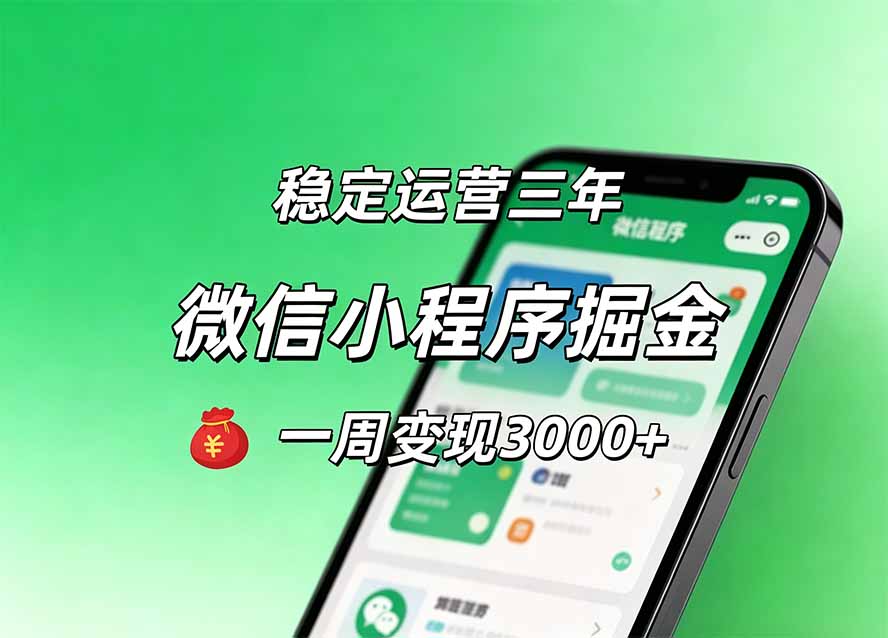（20077期）月收益稳定1W+的微信小程序，前期积累客户，后期躺平养老，小白轻松上手
