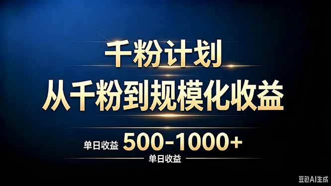 (20078期)抖音千粉账号计划,从千粉到规模化收益 500-1000+单日收益 (20078期)抖音千粉账号计划,从千粉到规模化收益 500-1000+单日收益