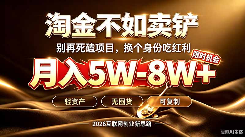(20152期)别再傻乎乎埋头跑项目!互联网真正赚钱逻辑:做卖铲人,拒绝当韭菜,逆风翻盘月入5-8W+ (20152期)别再傻乎乎埋头跑项目!互联网真正赚钱逻辑:做卖铲人,拒绝当韭菜,逆风翻盘月入5-8W+