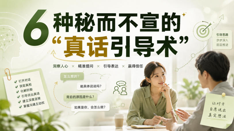 付费文章:6种秘而不宣的“真话引导术” 付费文章:6种秘而不宣的“真话引导术”