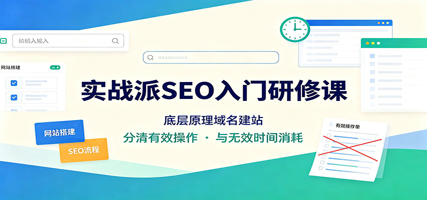 实战派SEO入门研修课:底层原理域名建站,分清有效操作与无效时间消耗 实战派SEO入门研修课:底层原理域名建站,分清有效操作与无效时间消耗