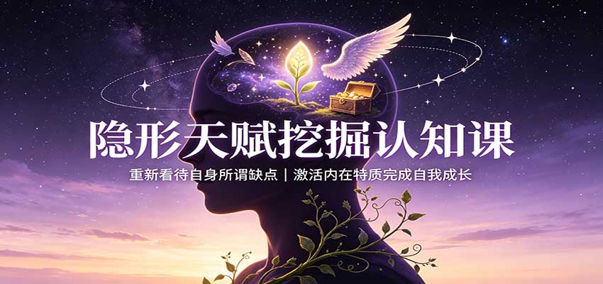 隐形天赋挖掘认知课:重新看待自身所谓缺点,激活内在特质完成自我成长 隐形天赋挖掘认知课:重新看待自身所谓缺点,激活内在特质完成自我成长