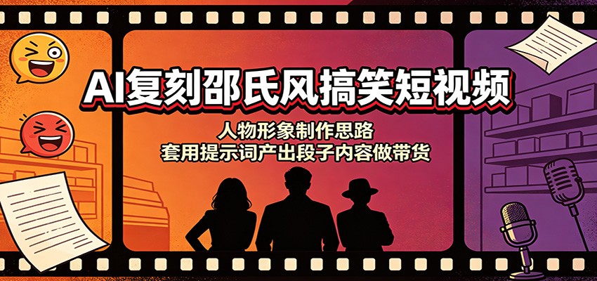 AI复刻邵氏风搞笑短视频:人物形象制作思路,套用提示词产出段子内容做带货 AI复刻邵氏风搞笑短视频:人物形象制作思路,套用提示词产出段子内容做带货