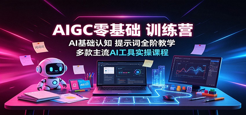 AIGC零基础训练营:AI基础认知,提示词全阶教学,多款主流AI工具实操课程 AIGC零基础训练营:AI基础认知,提示词全阶教学,多款主流AI工具实操课程