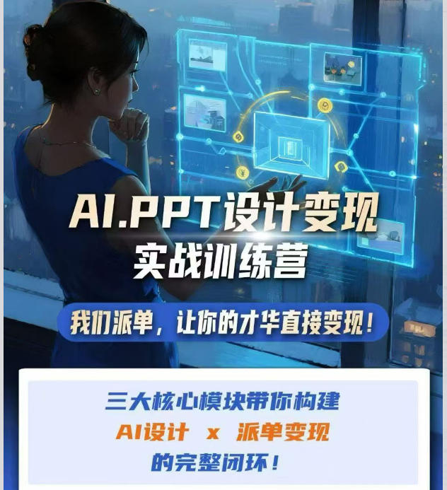 AI+PPT设计变现实战训练营,我们派单,让你的才华直接变现,三大核心模块带你构建Al设计x派单变现的完整闭环 AI+PPT设计变现实战训练营,我们派单,让你的才华直接变现,三大核心模块带你构建Al设计x派单变现的完整闭环