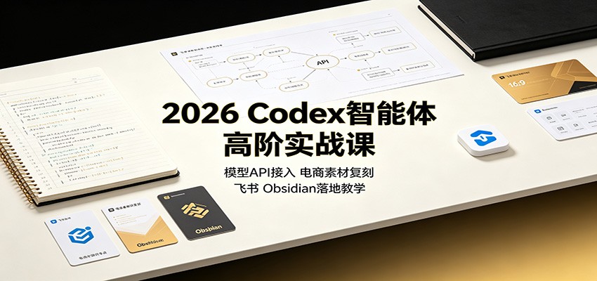 2026 Codex智能体高阶实战课:模型API接入,电商素材复刻,飞书Obsidian落地教学 2026 Codex智能体高阶实战课:模型API接入,电商素材复刻,飞书Obsidian落地教学