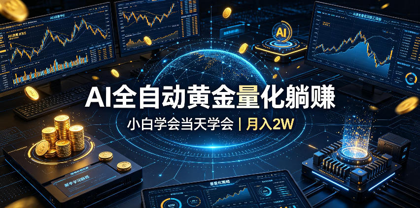 AI全自动黄金量化躺赚:小白学会当天学会,月入2W! AI全自动黄金量化躺赚:小白学会当天学会,月入2W!