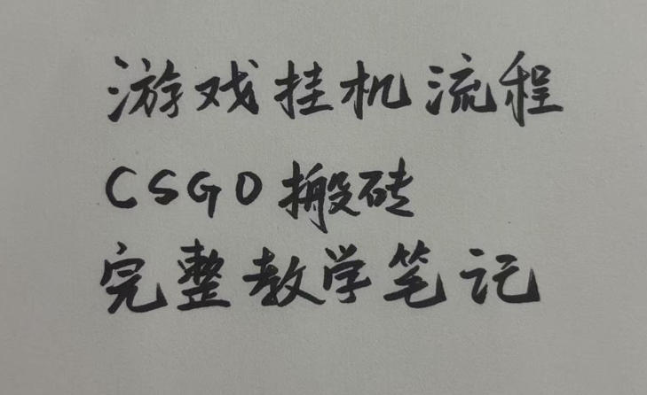 游戏挂G全流程笔记分享,CSGO游戏搬砖,小白看了当天学会见收益【揭秘】 游戏挂G全流程笔记分享,CSGO游戏搬砖,小白看了当天学会见收益【揭秘】
