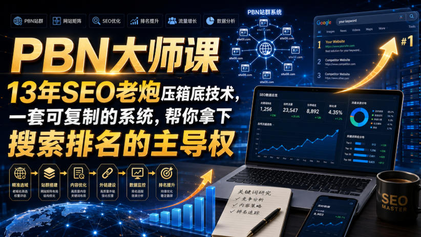 PBN大师课13年SEO老炮压箱底技术,一套可复制的系统,帮你拿下搜索排名的主导权【原创双语字幕】 PBN大师课13年SEO老炮压箱底技术,一套可复制的系统,帮你拿下搜索排名的主导权【原创双语字幕】