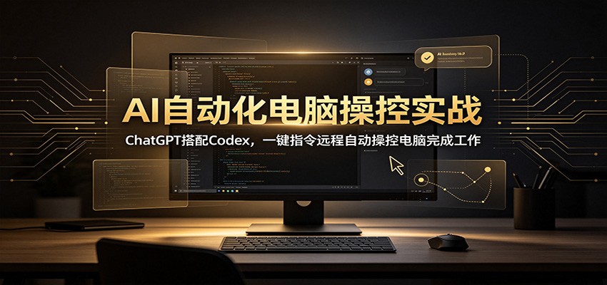AI自动化电脑操控实战:ChatGPT搭配Codex,一键指令远程自动操控电脑完成工作 AI自动化电脑操控实战:ChatGPT搭配Codex,一键指令远程自动操控电脑完成工作