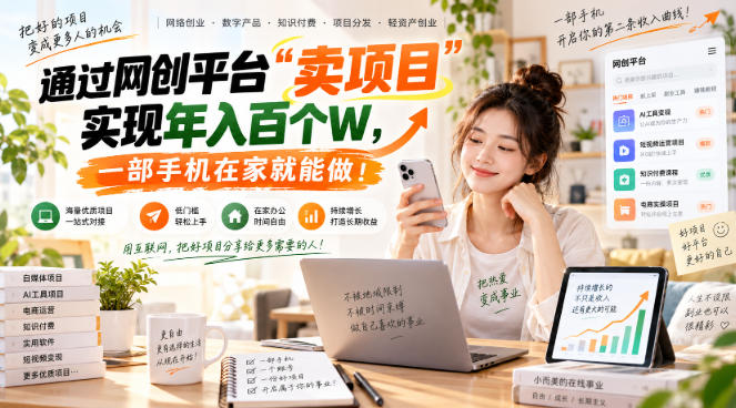 (20658期)网创平台“卖项目”实现年入百万,一部手机在家就能做! (20658期)网创平台“卖项目”实现年入百万,一部手机在家就能做!