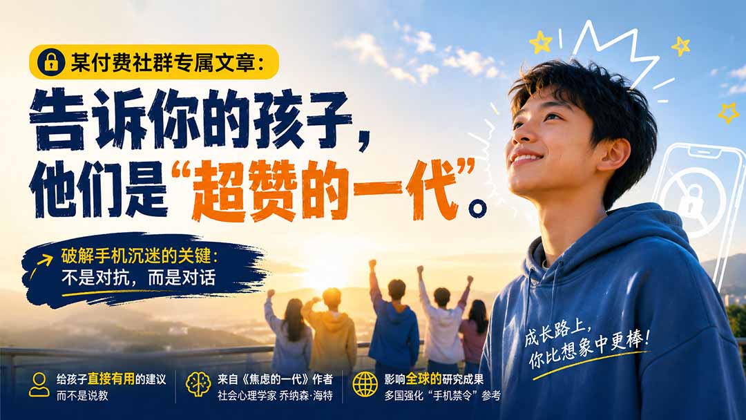 (20222期)某付费社群专属文章:告诉你的孩子,他们是“超赞的一代”。 (20222期)某付费社群专属文章:告诉你的孩子,他们是“超赞的一代”。