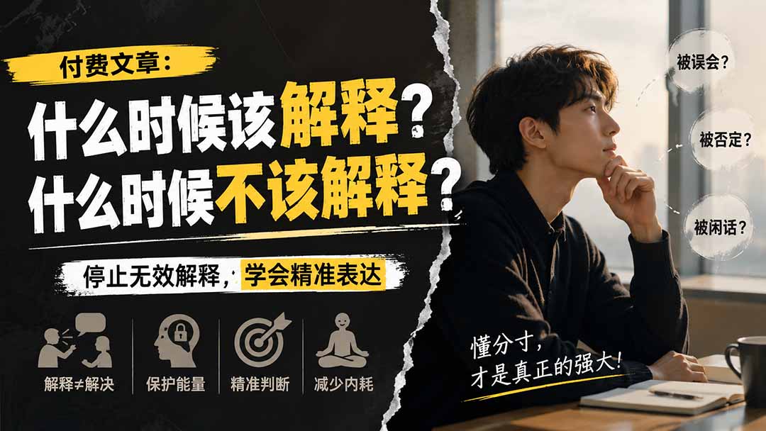 (20223期)付费文章:什么时候该解释?什么时候不该解释? (20223期)付费文章:什么时候该解释?什么时候不该解释?