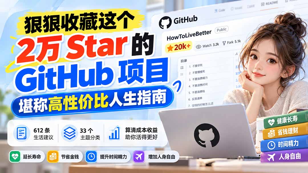 (20726期)狠狠收藏这个 2 万 Star 的 GitHub 项目,堪称高性价比人生指南。 (20726期)狠狠收藏这个 2 万 Star 的 GitHub 项目,堪称高性价比人生指南。